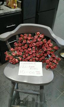 120 CLEARANCE FOAM ROSES FOR 10.00