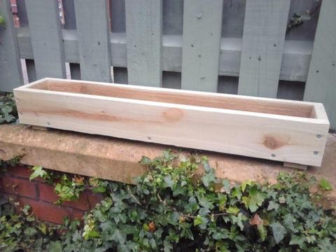 **NEW GARDEN FLOWER PLANTERS** WOODEN WINDOW BOXES, 22 X 100 MM TREATED WOOD, MANY COLOURS/SIZES