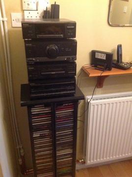 Technics full stereo player with stand and speakers