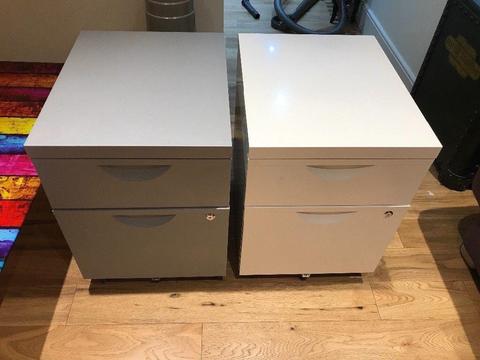 2 x2 drawer filing cabinets