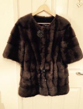 Luxury Russian 100% real Mink fur coat jacket! M 8-12 YSL ZARA Saga Armani