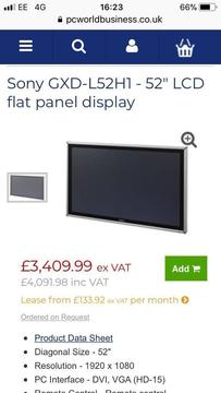 52” Sony indoor/outdoor lcd television