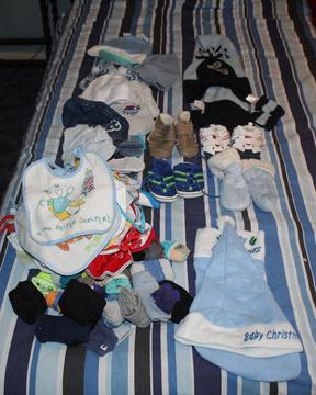 Bundle of Baby/Toddler Hats, Bibs and shoes 63 items – Bundle 11