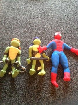 Ninja Turtles and Spider-Man Soft Toys