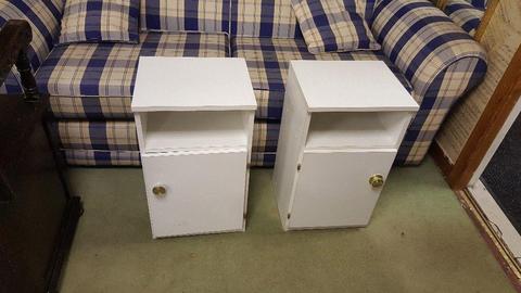 Pair Of White Bedside Cabinets