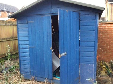 Free blue wooden shed