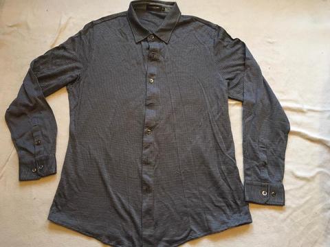 Fllorinteno men's shirt long sleeves black grey colour size XL used £3