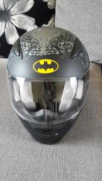 Batman motorcycle helmet xs nirto protective boots size 7 prtecyive gloves