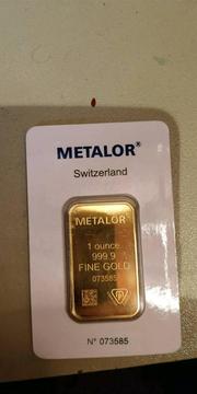Metalor 1oz gold bar