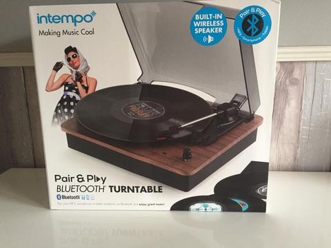 Intempo Pair and Play Bluetooth Turntable, Brand New