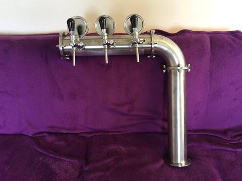 Draft Beer Tower - Stainless Steel -Real stainless steel- 3 Faucets
