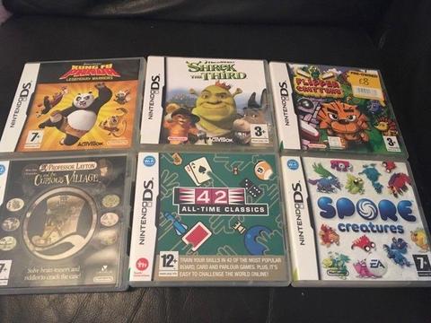 6 Nintendo DS games with manuals
