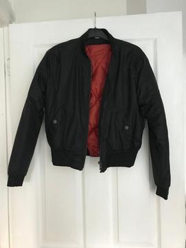 Black ladies bomber jacket size 6 XS
