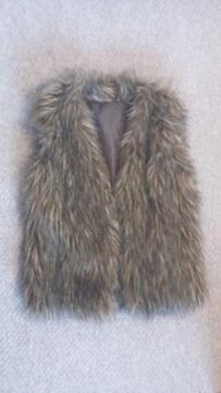 Funky faux fur Boho gilet, size 12 - 14