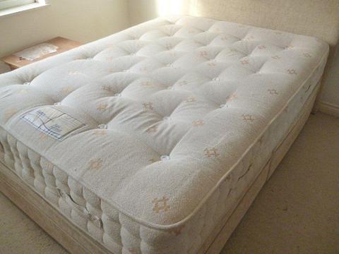 King Size Divan Bed Headboard and Rest Assured Mattress-Mattress alone cost £550