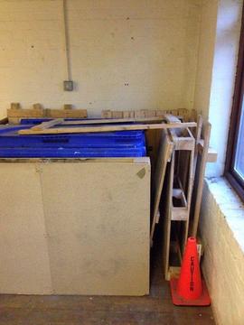 PALLETS - 5 mixed wood and MDF pallets. Free to collect