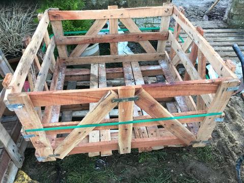 Wooden crates and pallets x2