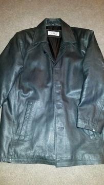 Men's Black Leather Jacket size Medium