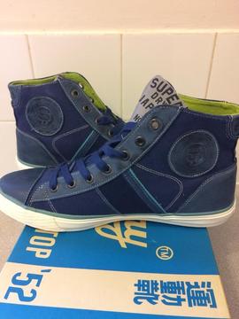 Superdry High Top Leather Trainers Size 9 Brand New In Box £64.99