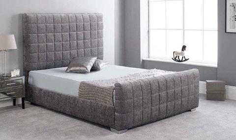Brand New Kingsize Grey Fabric Bed Frame