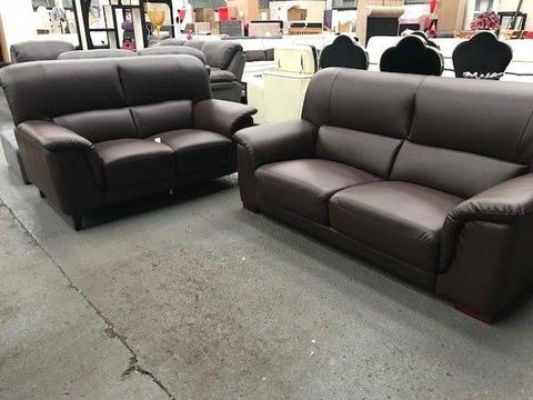 SOFA SALE NOW ON - LEATHER 3 & 2 SET - FIRM SIT - COMPACT SET - DELIVERED FAST