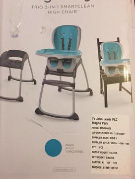 John Lewis brand new high chair 3 in 1