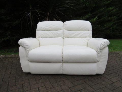 Snow White Real Leather Sofa (Hand Stitched)