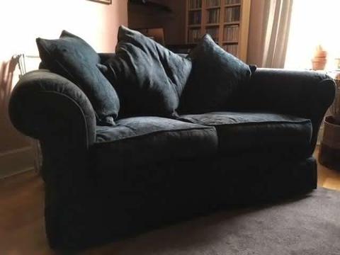 Black 2 Seater Sofa with Removable Covers