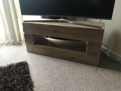 Solid Oak Beam TV Stand