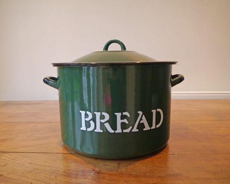 retro round, emerald green, enamel bread bin