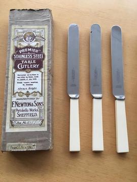 Antique Sheffield premier set of seven table knives