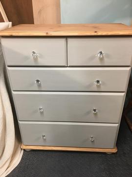 Refurbished Large Solid Pine Chest of Drawers