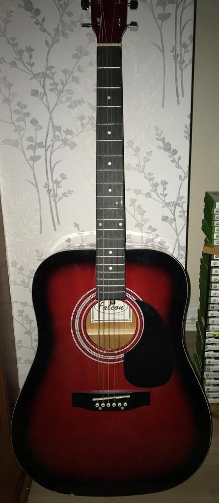 Red Acoustic guitar
