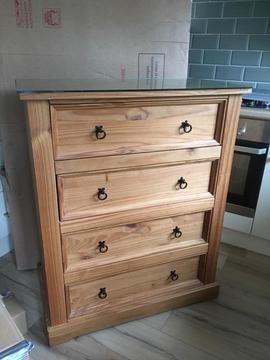 Pine chest of draws just moved doesn’t fit