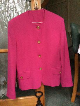 Vintage (1980's) Ladies M&S Fuchsia Pink Jacket - Size 14