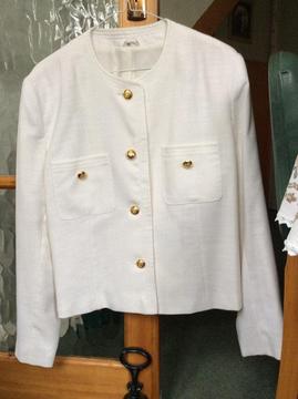 Vintage (1980's) White Short Jacket - as new - Size 14