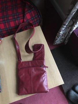 Visconti Red Leather Shoulder Bag