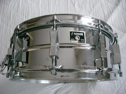 Sonor D556 seamless ferro manganese Steel snare drum 14 x 5 1/2