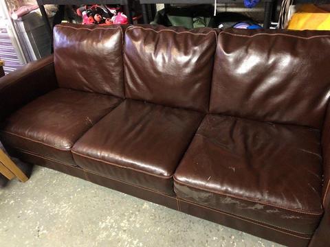 Free 3 seater leather sofa settee