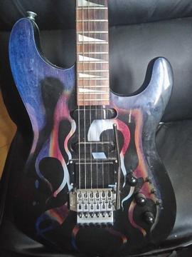 Charvel Model 4, 1987 Active pre amp, Ghost Flame