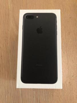 IPhone 7 Plus matt black top of the range 256 gb brand new in box with accident insurance box