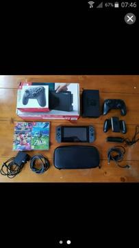Nintendo switch complete boxed 2 games pro controller