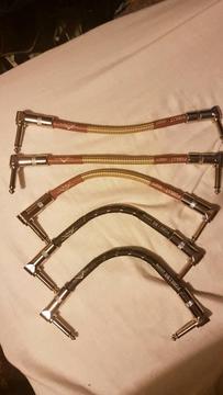 5 fender custom shop patch cables. 3x tweed 2x black