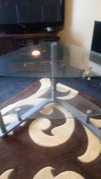 Glass tv stand