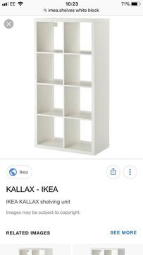 White Good as new Ikea shelves hackney pick up only