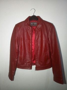 FULL CRUM real leather Woman jacket size Small red