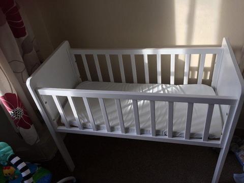 White mothercare crib