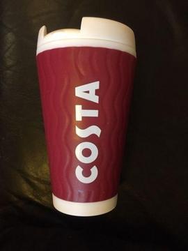 Costa Coffee Reusable Red Plastic Travel Mug - Double Wall 450ml with 25p off a drink