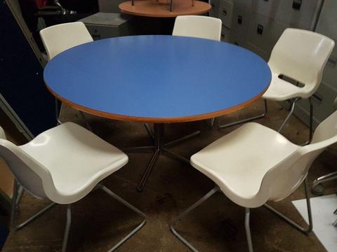 cafe table with 5 matching chairs