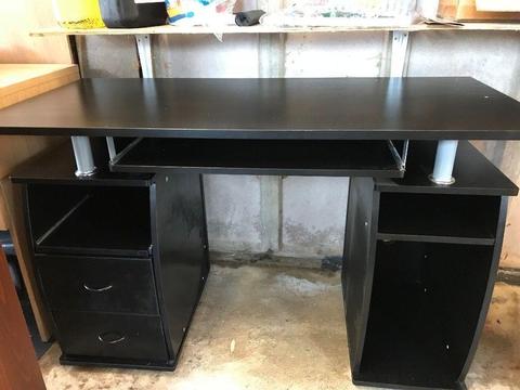 Computer Desk/Workstation (Black) Solid Wood